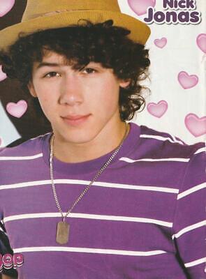 Jonas Brothers Nick Jonas teen magazine pinup clipping Tiger Beat purple shirt