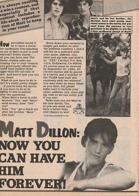 Matt Dillon teen magazine pinup clipping Teen Beat forever baby Bop Tiger Beat