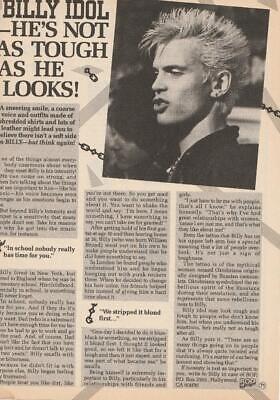Billy Idol teen magazine pinup clipping tough as he looks Bop Tiger Beat