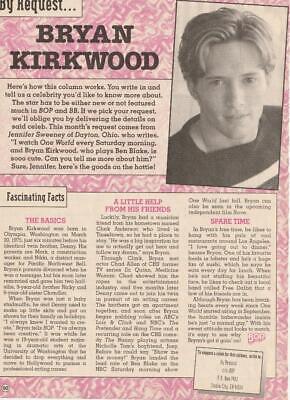 Bryan Kirkwood teen magazine pinup clipping teen idols pix Teen Beat pix