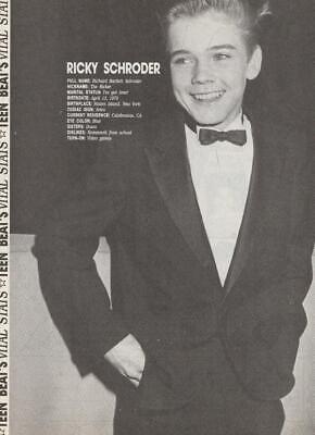 Ricky Schroder magazine pinup clipping teen idols suit 80’s pix Silver Spoons