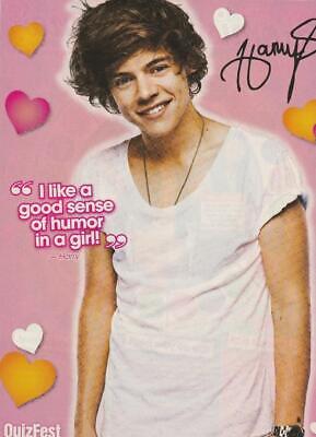 Harry Styles One Direction teen magazine pinup clipping teen idols white t-shirt