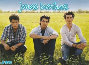 Jonas Brothers Demi Lovato teen magazine pinup clippings J-14 pix grass 8x10
