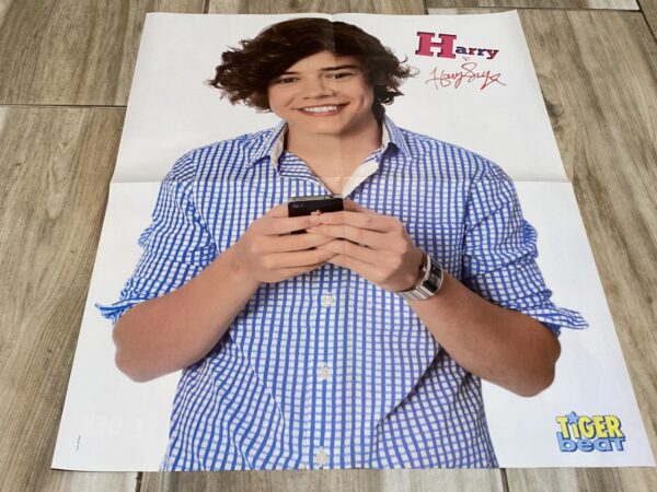 Harry Styles Selena Gomez teen magazine poster Cell phone Tiger Beat One Direction