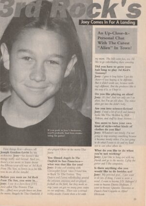 Joseph Gordon Levitt teen magazine clipping Comes in for a landing Teen Machine