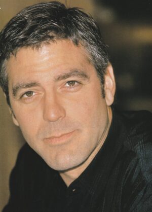 George Clooney teen magazine pinup close up Japan black shirt teen idols
