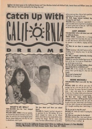 California Dreams teen magazine clipping Catch up with them Teen Machine