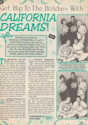 California Dreams teen magazine clipping holidays with them Bop 2 page