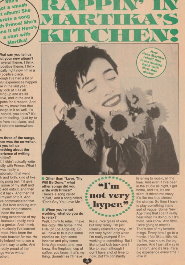 Martika teen magazine clipping rappin in the kitchen Teen Machine