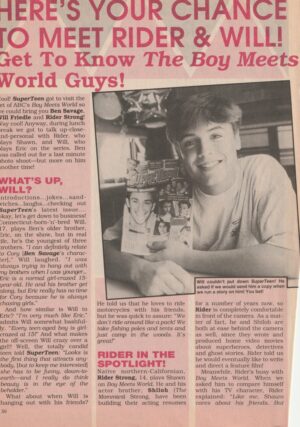 Will Friedle Scott Weinger teen magazine clipping Get to know them