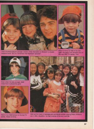 Matthew Lawrence Joey Lawrence Andy Lawrence Mayim Bialik teen magazine clipping younger years Teen Machine