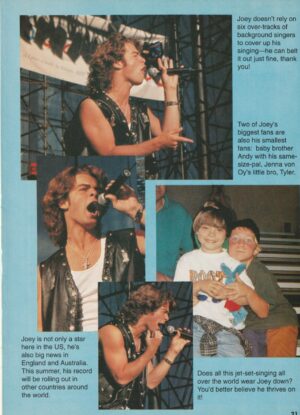 Joey Lawrence teen magazine clipping leather jacket pix 90's
