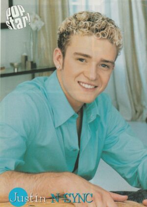 Justin Timberlake teen magazine pinup blue shirt Pop Star Nsync