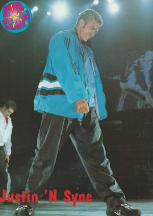 Justin Timberlake Nsync teen magazine pinup blue jacket Pop Star Paradise