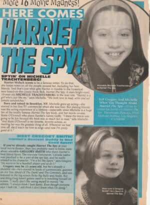 Michelle Trachtenberg teen magazine clipping Harriet the Spy 16 magazine