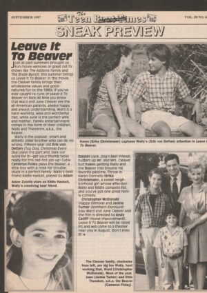 Erik Von Detten teen magazine clippping shorts Leave it to Beaver 90's teen idols