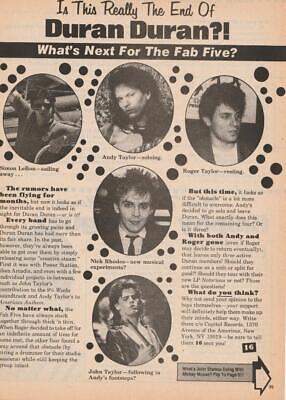 Duran Duran teen magazine magazine pinup clipping 16 mag fab 5 Tiger Beat Bop