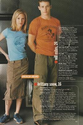 Brittany Snow Will Estes teen magazine magazine pinup clipping American Dreams