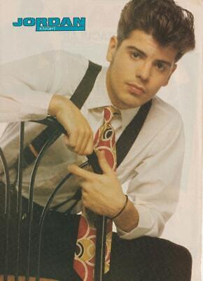 Jordan Knight New Kids on the block magazine pinup clipping pix behind a chair