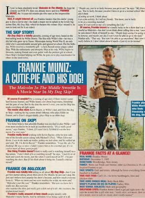 Frankie Muniz teen magazine pinup clipping Bop Superteen cutie pie and dog