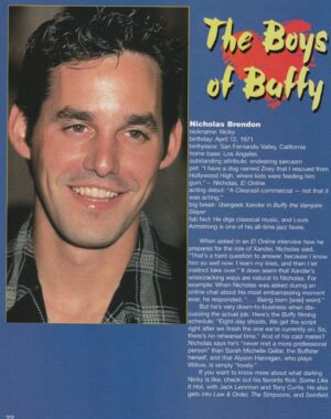 Nicholas Brendon Ewan Mcgregor teen magazine clipping Buffy facts