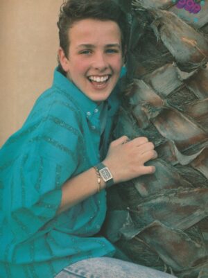 Joey Mcintyre teen magazine pinup laughing Bop blue shirt