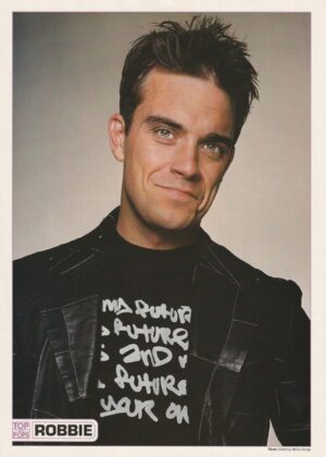 Robbie Williams Kelly Rowland teen magazine pinup Take That Top of Pops leather jacket