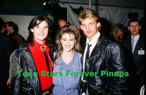 Corey Feldman Alyssa Milano Steve Burton 4x6 or 8x10 Photo vintage birthday party 1989