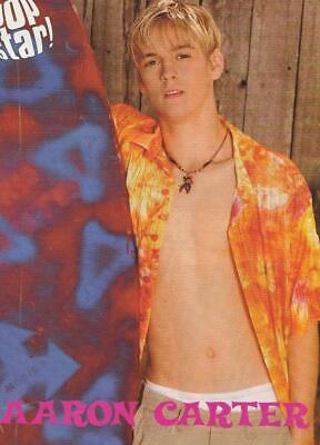 Aaron Carter teen magazine magazine pinup clipping teen idols shirtless Popstar