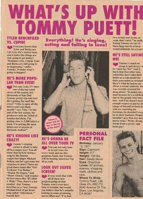 Tommy Puett teen magazine pinup clipping shirtless Wow Teen Machine Life goes on