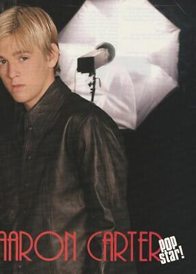 Aaron Carter teen magazine magazine pinup clipping leather jacket Popstar 90s