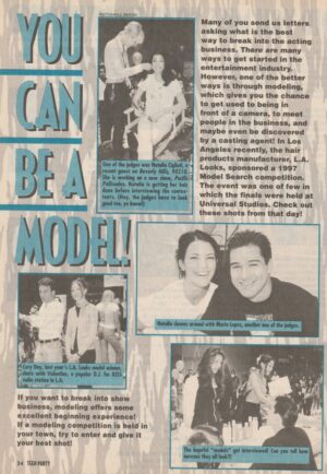 Saved by the Bell New Class teen magazine clipping you can be a model Teen Party