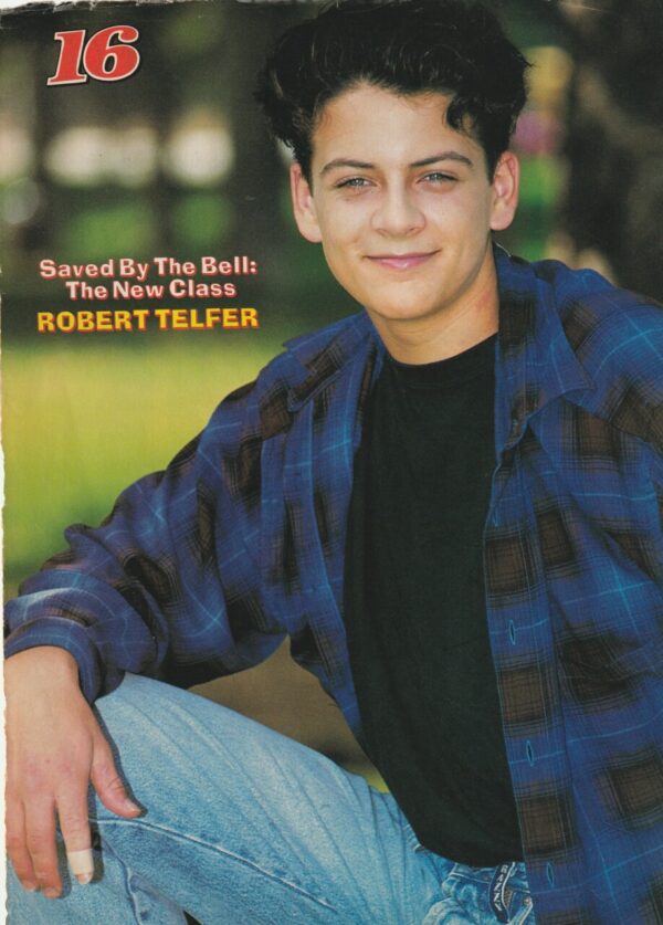 Robert Telfer Jonathan Angel teen magazine pinup outside Saved by the Bell New Class