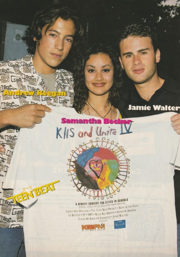 Andrew Keegan Samantha Becker Jamie Walters teen magazine pinup Teen Beat Unite shirt