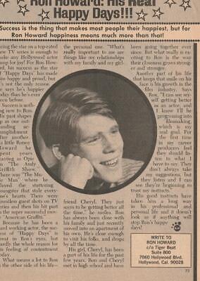 Ron Howard teen magazine pinup clipping His Real Happy Days pix Tiger Beat