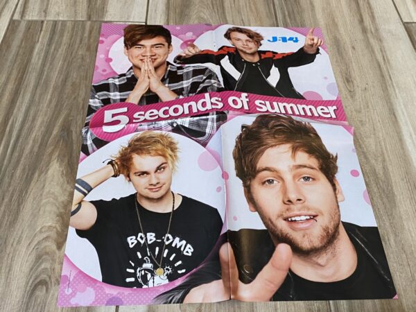 5 Seconds of Summer Cameron teen magazine poster pointing J-14 Rock band