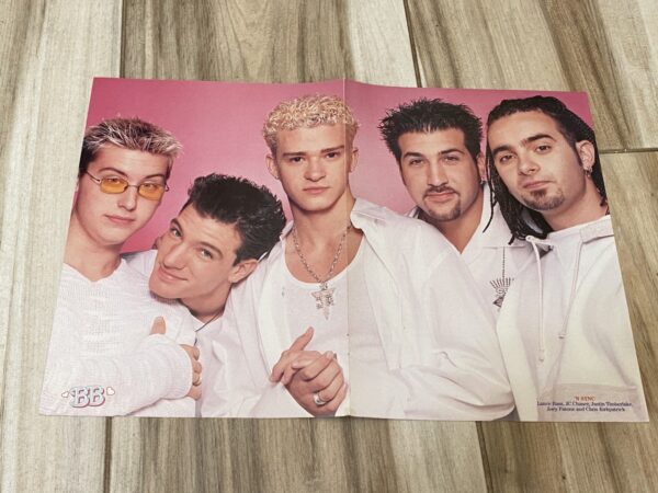 Nsync Britney Spears teen magazine poster pink background pix Pop