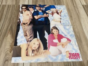 Christina Aguilera Mandy Moore Backstreet Boys Jessica Biel teen magazine poster blue Tiger Beat pop stars