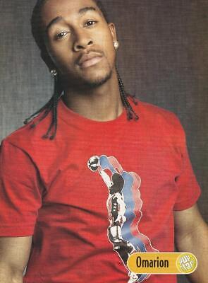 Omarion B2K teen magazine pinup clipping Pop Star red shirt earing boy band J-14