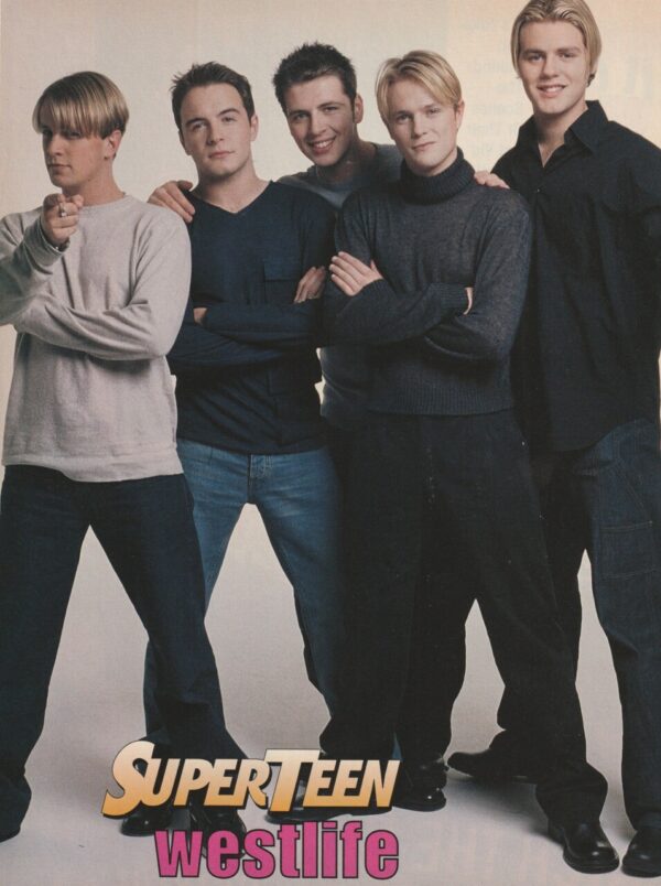 Westlife teen magazine pinup Superteen pointing