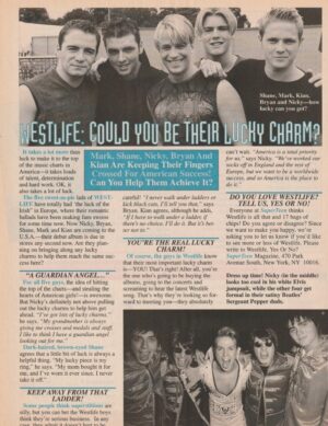 Westlife teen magazine clipping lucky charm