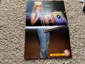 Britney Spears Aaron Carter teen magazine poster clipping gold shirt Pop Star