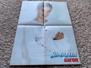 Aaron Carter Nsync teen magazine poster clipping Superteen white shirt RIP Bop