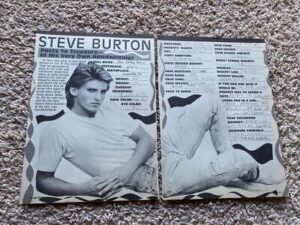 Steve Burton teen magazine pinup clipping laying down handwriting Teen Beat Bop