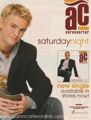 Aaron Carter teen magazine pinup clipping Saturday Night New single Ad Bop