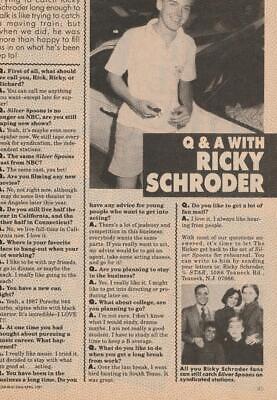 Ricky Schroder teen magazine pinup clipping question and answer Tiger Beat Bop