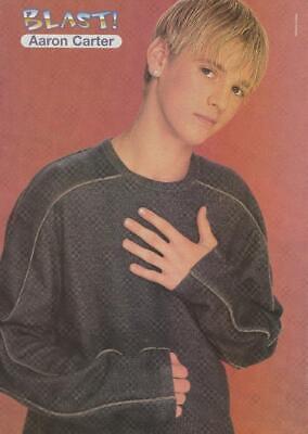 Aaron Carter teen magazine pinup clipping Blast hand on heart RIP Teen idols