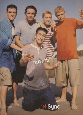 Nsync Backstreet Boys teen magazine pinup clipping barefoot sand beach Teen Beat