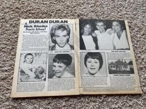 Duran Duran teen magazine pinup clipping Nick Rhodes family album Teen Beat