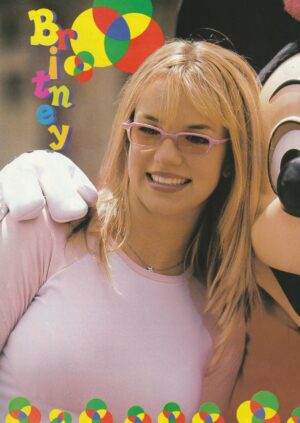 Britney Spears teen magazine pinup pink glasses Faces